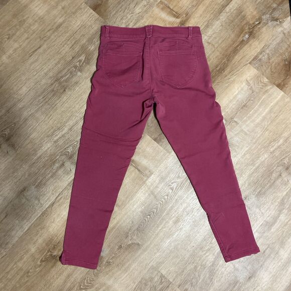 Democracy Mauve Pink Ab Solution Jeans Size 10 Faux Zippers at Ankles - Picture 3 of 7